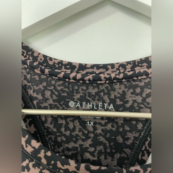 Athleta Shanti Crop Jacquard Tank Mineral Brown Plus Size 1X - Picture 2 of 6